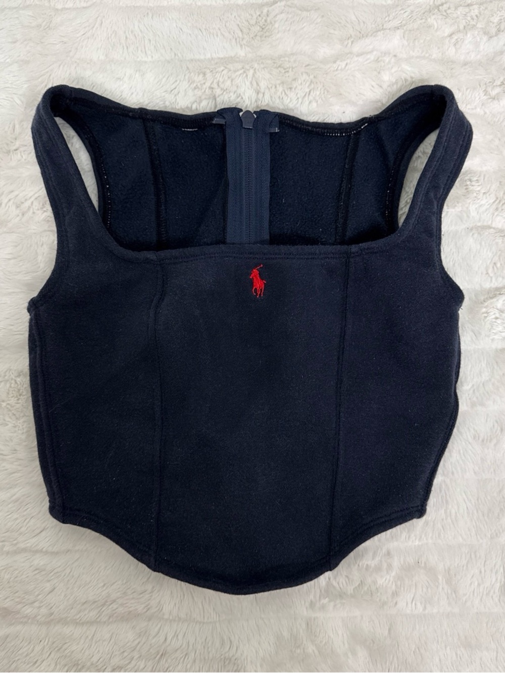 Y2K Ralph Lauren Polo Custom Corset Bustier Top Navy Blue XS - Picture 4 of 5